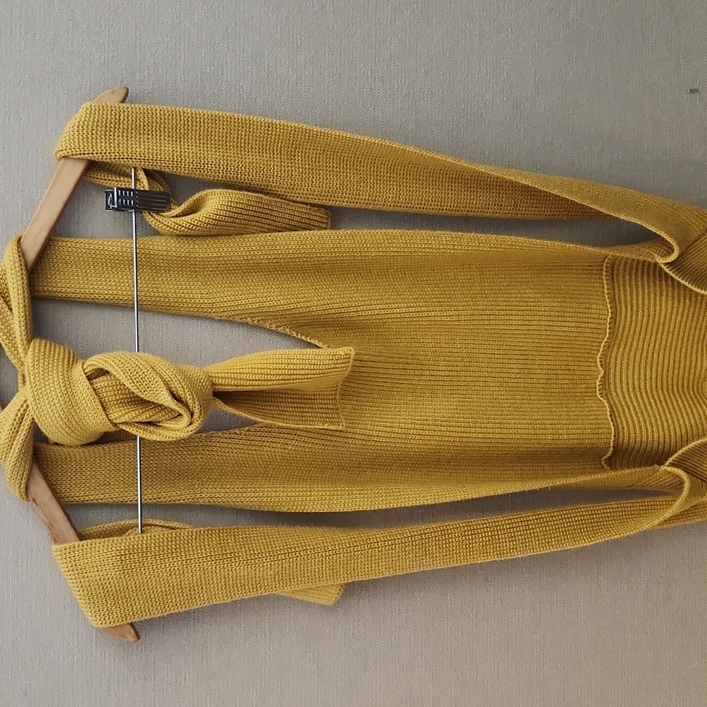 Free People Mustard Yellow Knit Bow Strap Dress - Picture 5 of 16